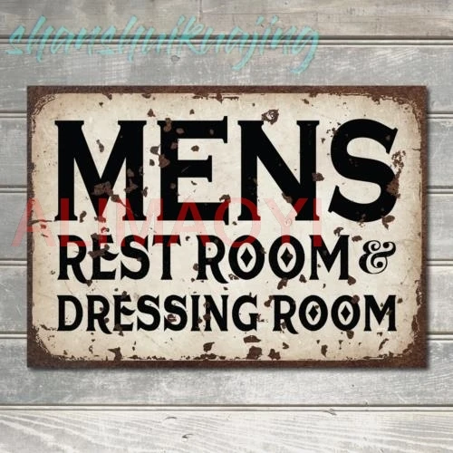 Men Rest Room & Dressing Room Wall Sign Vintage Decor Metal Plaque
