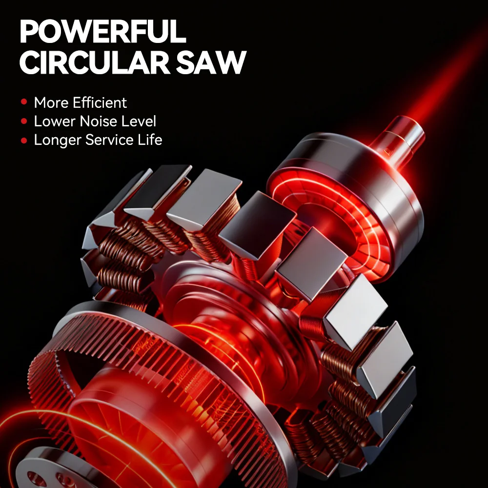 ONEVAN 4000W Brushless Electric Circular Saws 7Inch 185mm Cordless Electric Cutting Woodworking Tool For Makita 18V Battery Pin