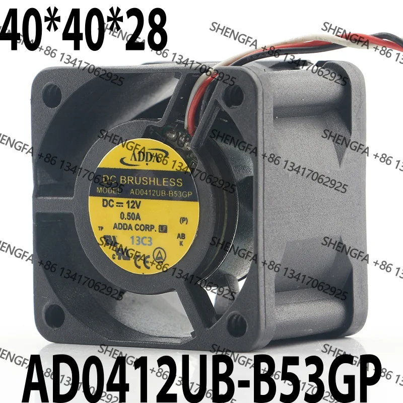 AD0412UB-B53GP cooling fan AC EC 4028 40X40X28MM 4CM Three-wire server Cabinet chassis New original ADDA 5V 24V 48V DC 12V 0.5A