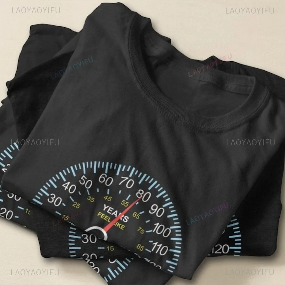Speedometer Born in 1986 40th Birthday T-Shirt Years Feel Like Slogan Printed Tshirt Casual Fashion Loose Cotton Man Women Tees