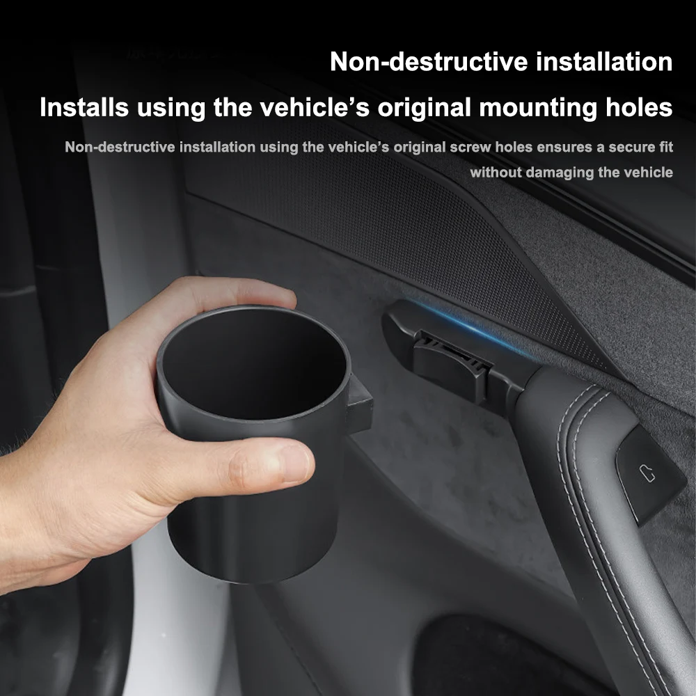 Für Tesla Model Y Juniper Model YL Autotür-Getränkehalter Aufbewahrungsbox Getränkehalter Wasserflaschenständer – Detail 4
