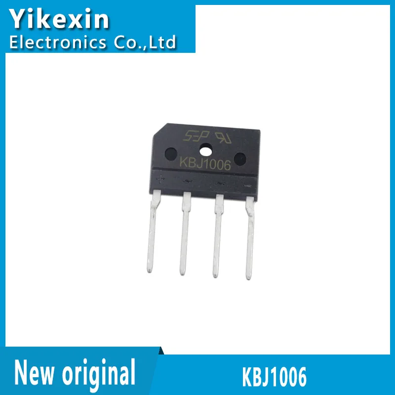 5PCS KBJ1006 KBJ1006G DIP4 new original 10A/600V rectifier bridge flat bridge stack chip