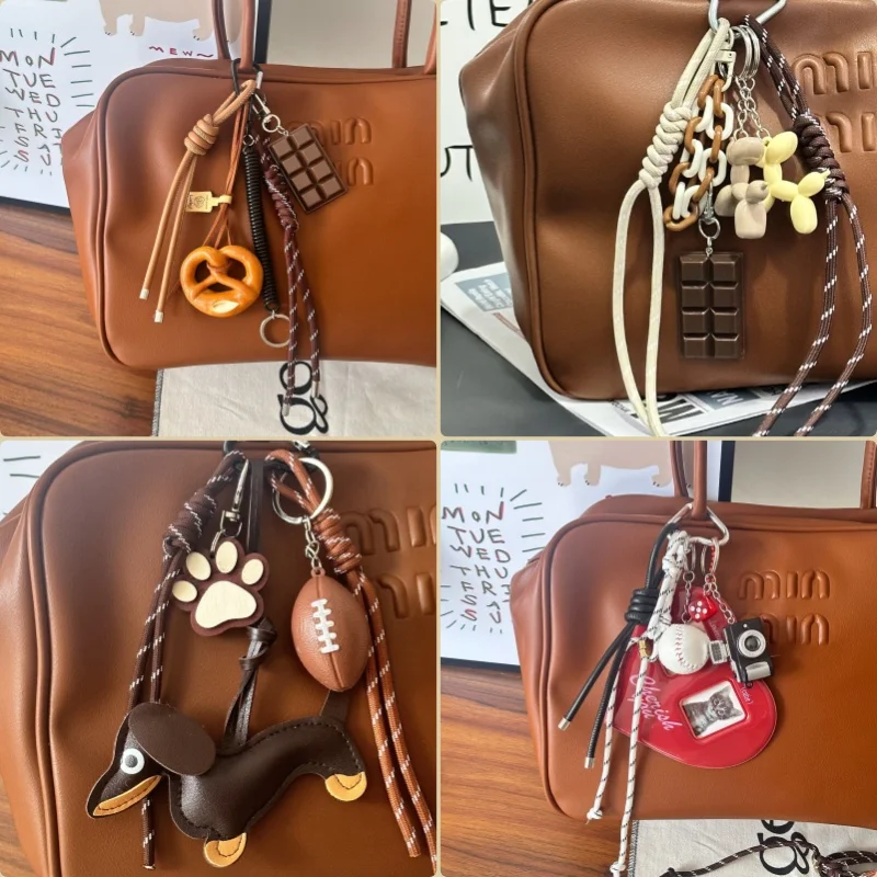 2025 Dachshund Bag Pendant New Diy Bread Chocolate Toy Combination Pendant Cute Plush Doll Puppy Key Chain Pendant Girls Gifts