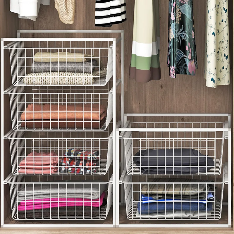 سلة تخزين سحب خزانة الملابس، تخزين حاجز متعدد الطبقات