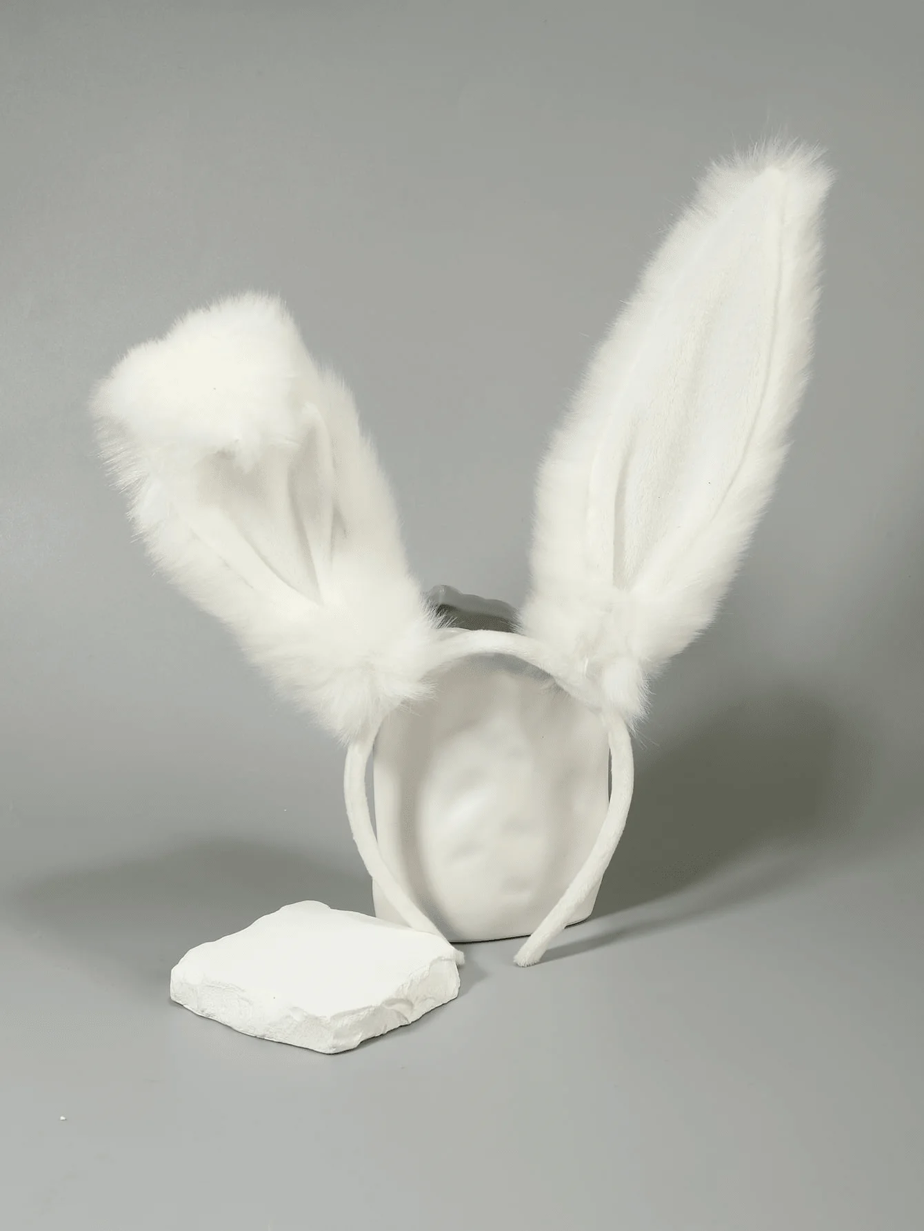 

1pc White Cute Plush Bunny Ears Hair Hoop, Party Decoration