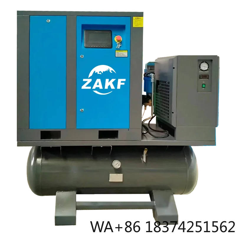 ZAKF 20HP 15kw 16/20bar All in One Integrated Three Single Phase  Fix Speed Screw Type Air Compressor With Air Dryer Tank