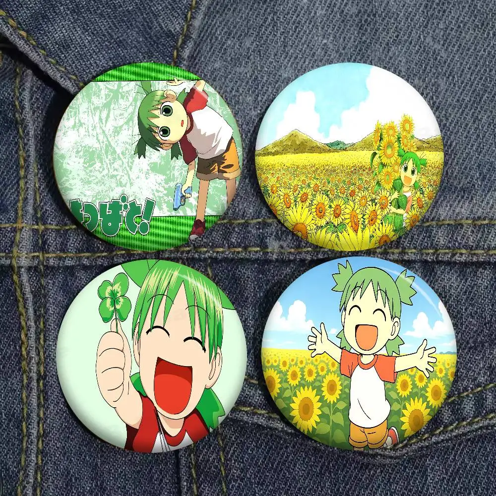Anime Y-Yotsuba Anime Button Pin Handmade Brooch for Clothes Cartoon Badge Backpack Decoration Jewelry Accessories