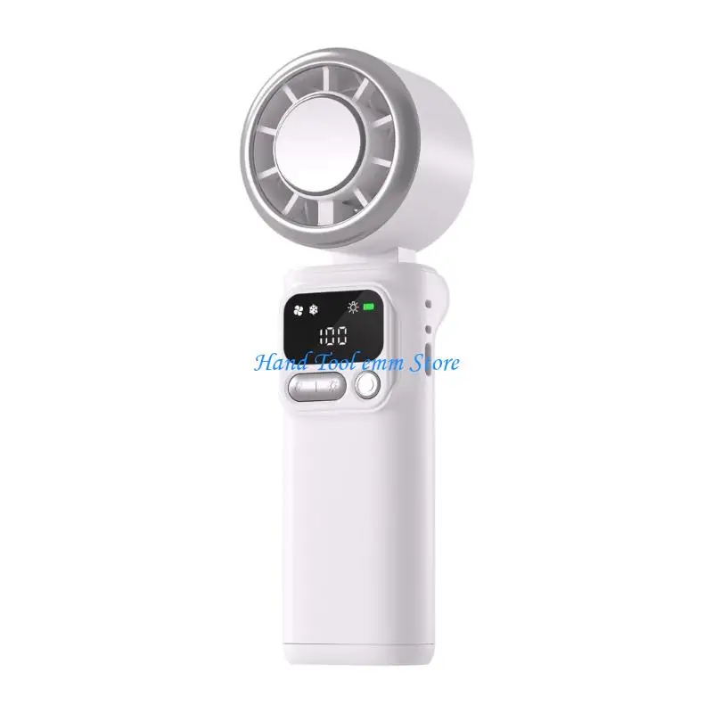 H37F USB Rechargeable Foldable Fan Portable Handheld Fan with 199 Speed Setting Quiet Operation for Travel Office and Home Use