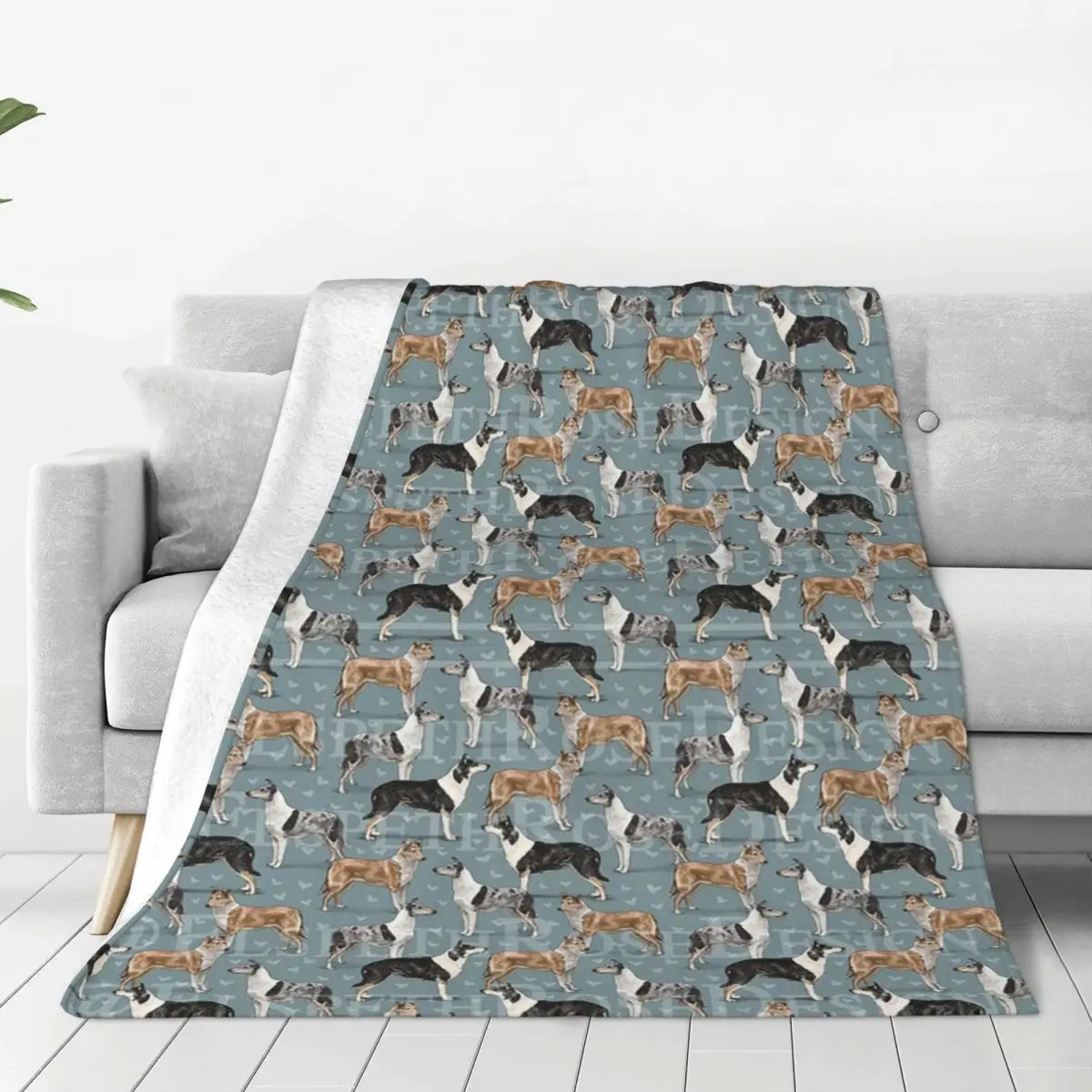 Blamorder Smooth Collies Blankets Flannel Breathable Sofa Throw Blankets For Couch Bedding Office Throws Bedspread Quilt