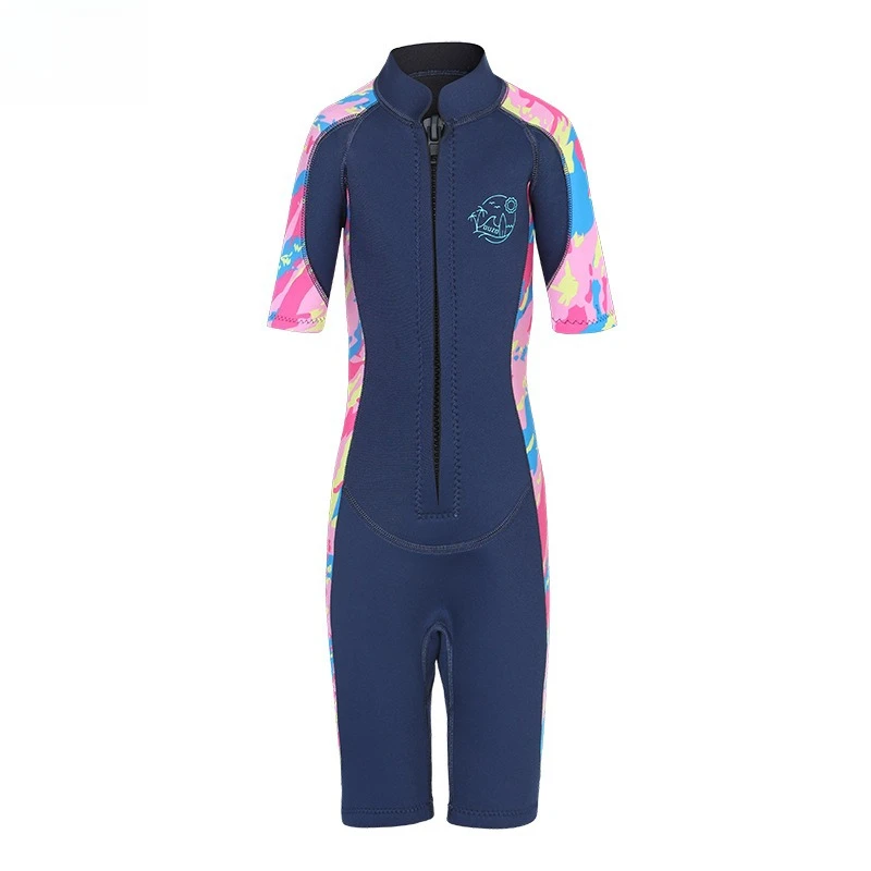 2.5MM Neoprene Kids Wetsuit, Long Sleeve Front Zip Wet Suit Top Jacket & Pants Set For Boys Girls Youth Swimming Diving Surfing