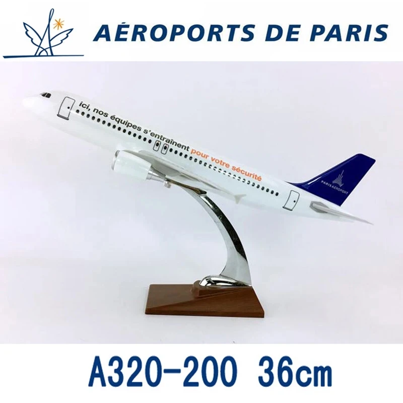 

36CM 1:100 Airbus A320-200 model AEROPORTS DE PARIS airlines with base alloy aircraft plane collectible display model collection