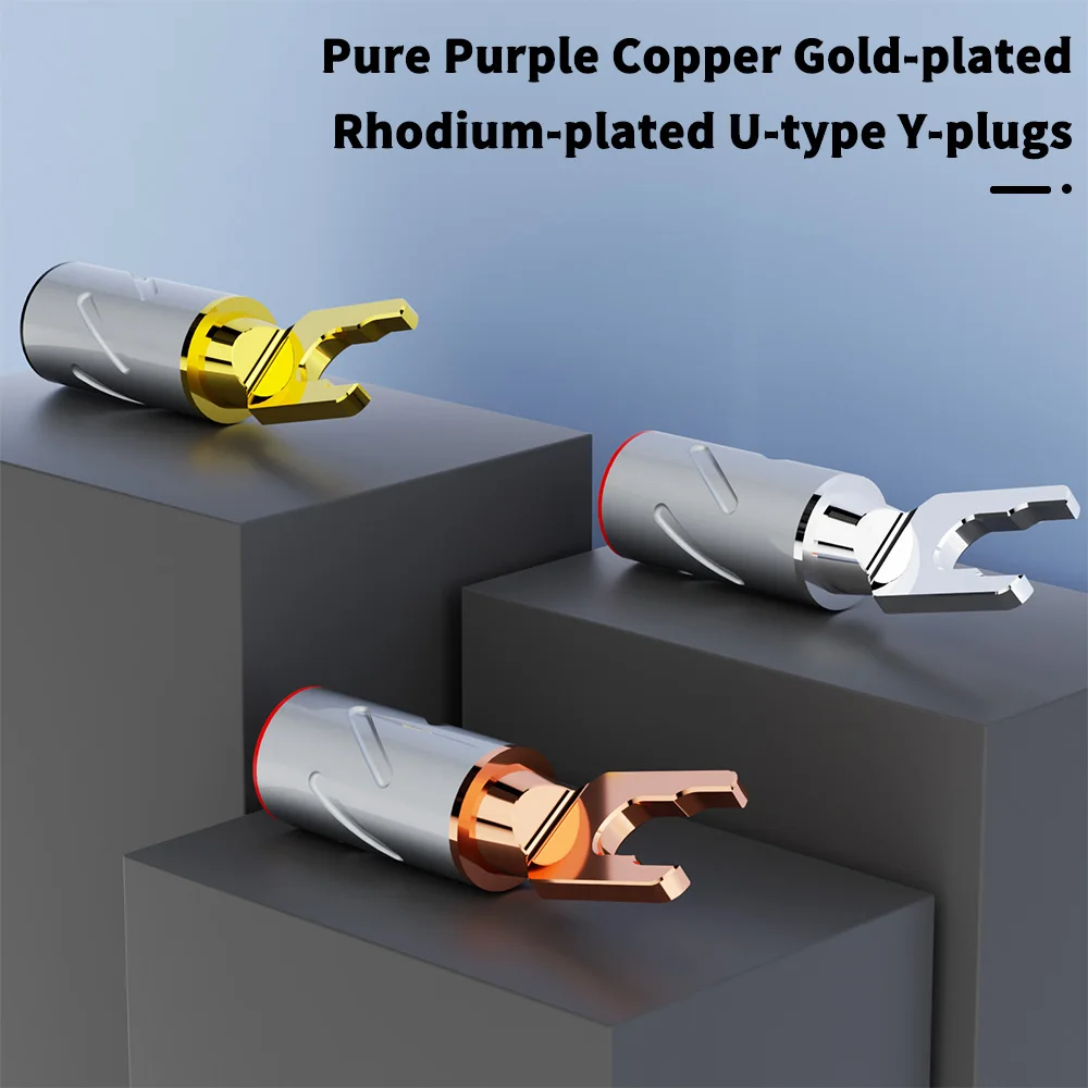 Monos audio s900 reines kupfer gold rhodium lautsprecher y spaten stecker amp bananen stecker gabel lautsprecher stecker hifi audio diy schraub verschluss – Detail 6