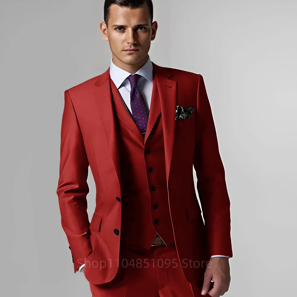 

Ternos masculinos jaqueta formal com lapela de entalhe para celebridades ternos de 3 peças dois botões blazer colete calças roup