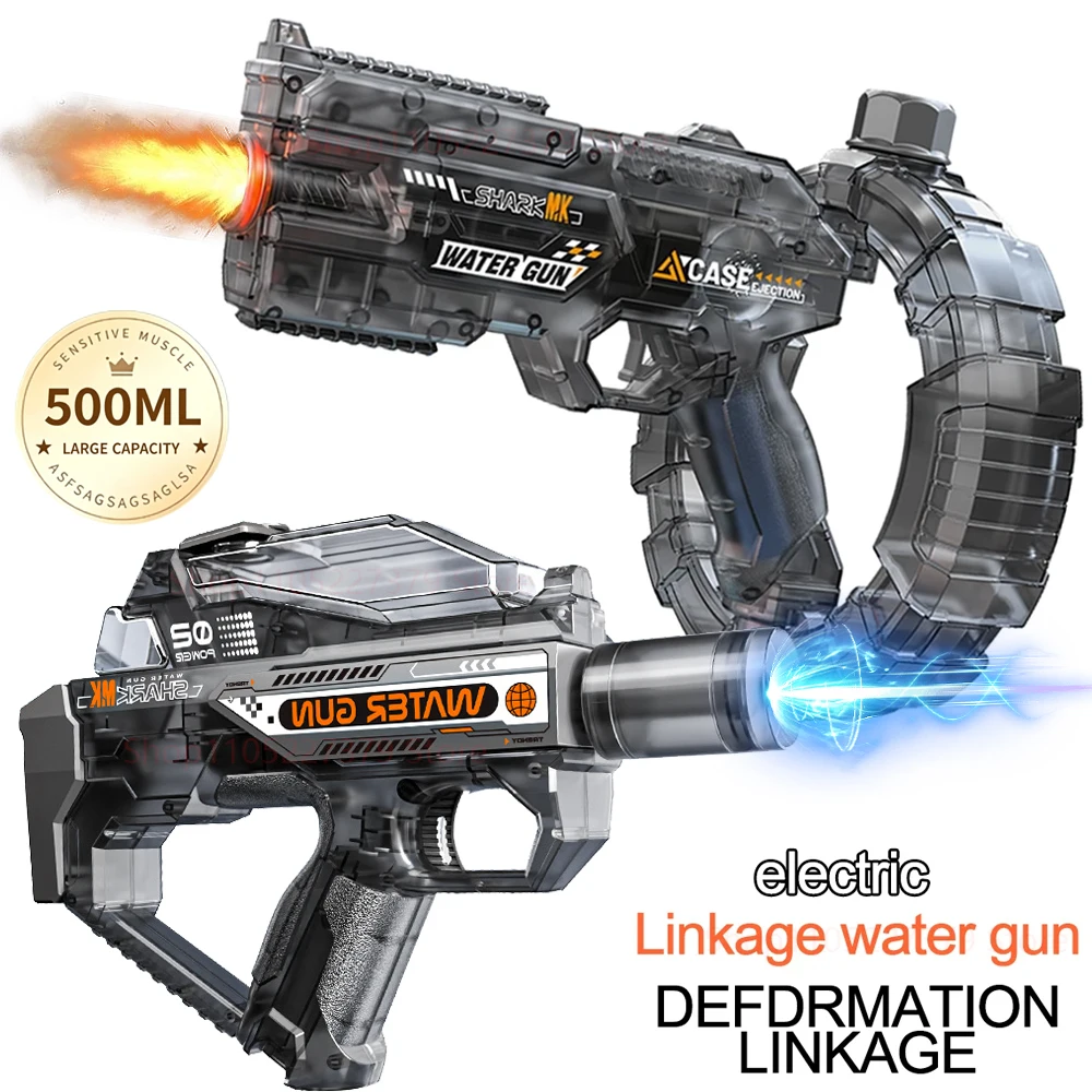 

Space Electric Water Gun Energy Ring Burst Transformation LED Lights Large Capacity Full Auto Continuous Fire Squirt Gun Toy