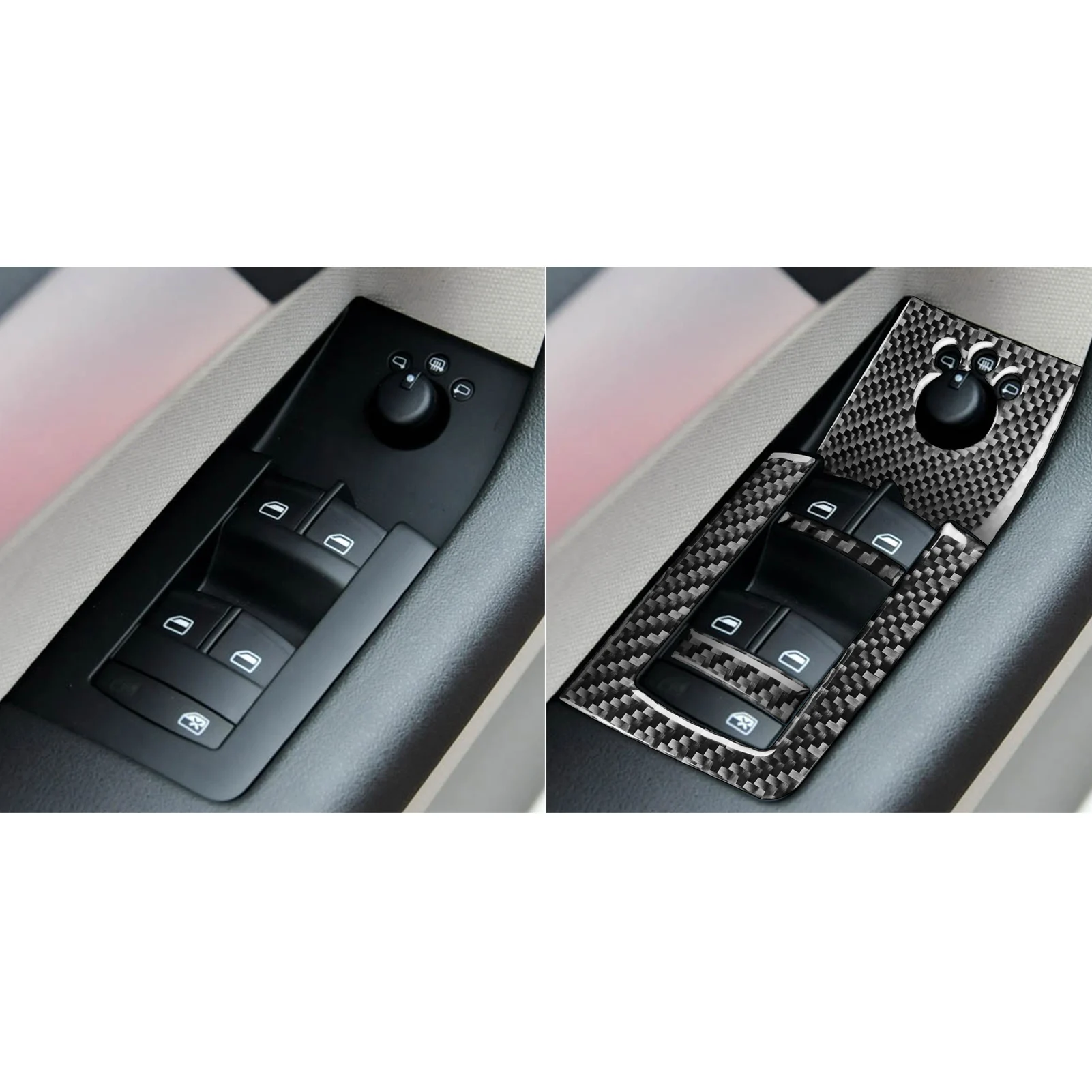 For Audi A3 S3 8P 2006 2007 Car Accessories Carbon Fiber Door Handle Air Vent Lifting Cover Trim Sticker Interior Modification