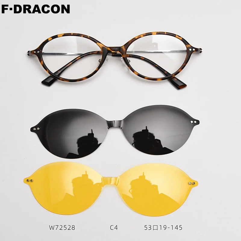 

New Titanium Elliptical 3+1 Magnetic Eye Frame Ultra Light Men's and Women's Glasses Frame Optical Prescription Frame 72528
