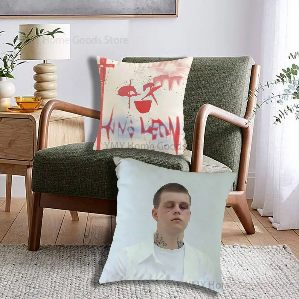 Y-Yung Lean Ghosts Psykos Print Throw Pillow Cover Square Cushion Case for Living Room Bedroom Decor