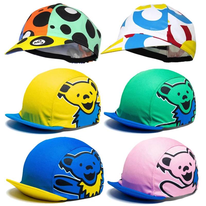 

Bubble Cycling Caps Pink Blue Yellow Green Ride Headwear Bear Bike Hat One Size Fits Most