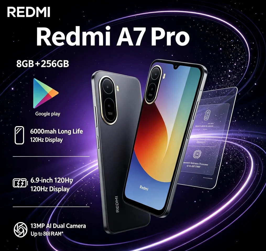 2026 Brand New Authentic Redmi A7Pro Android Smartphone 8+256GB Memory 6.9 Inch FHD+ Display MediaTek Helio G85 Processor Dual