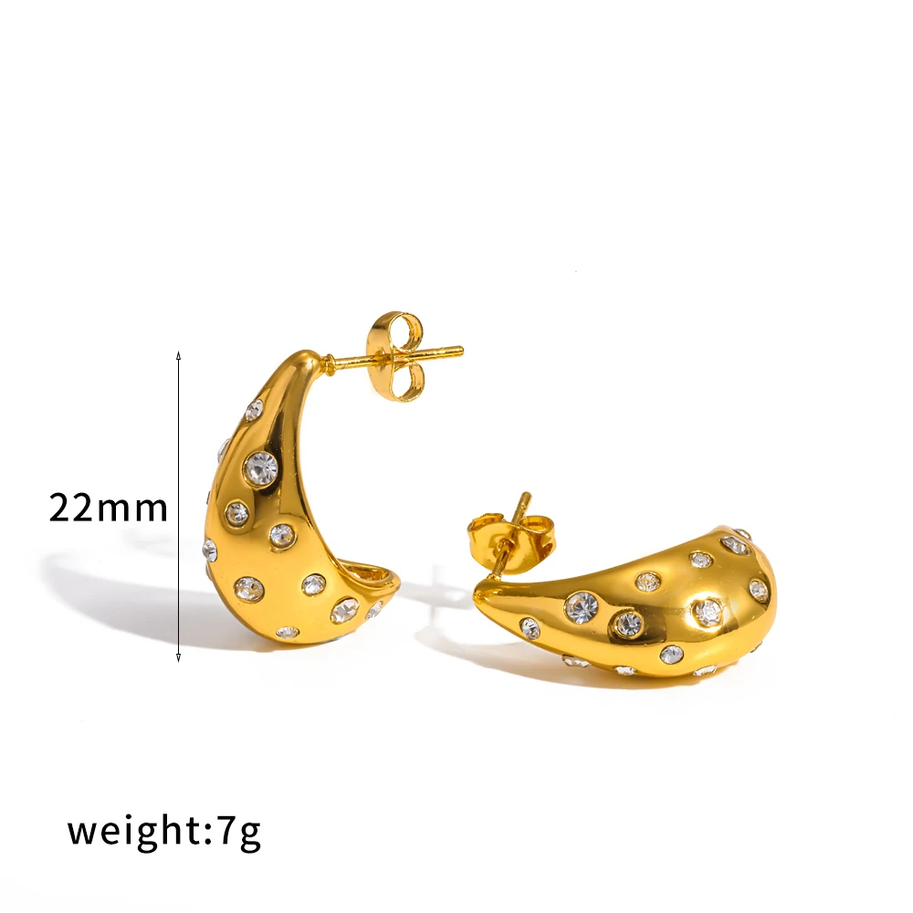 Modische Ohrringe in Tropfenform für Damen, mit bunten Zirkonia-Einsätzen, aus Edelstahl, als Schmuck für Partys. – Detail 7