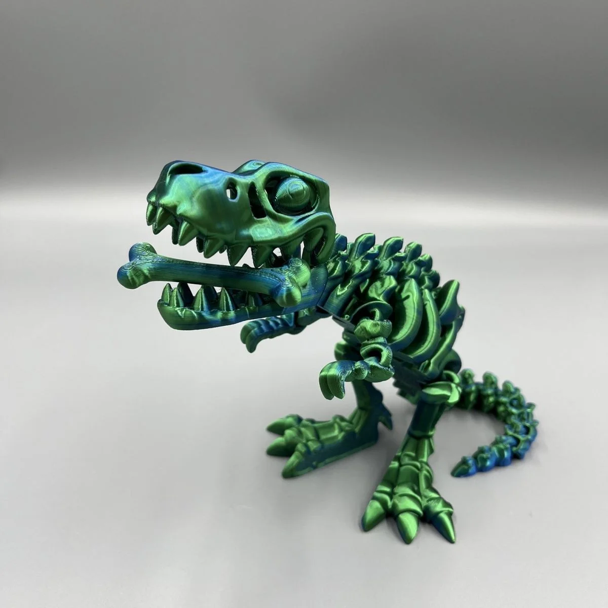 3D Printed Tyrannosaurus Rex Skel eton Deformation Toy Gears Ball Figurine Gift Craft Home Decor