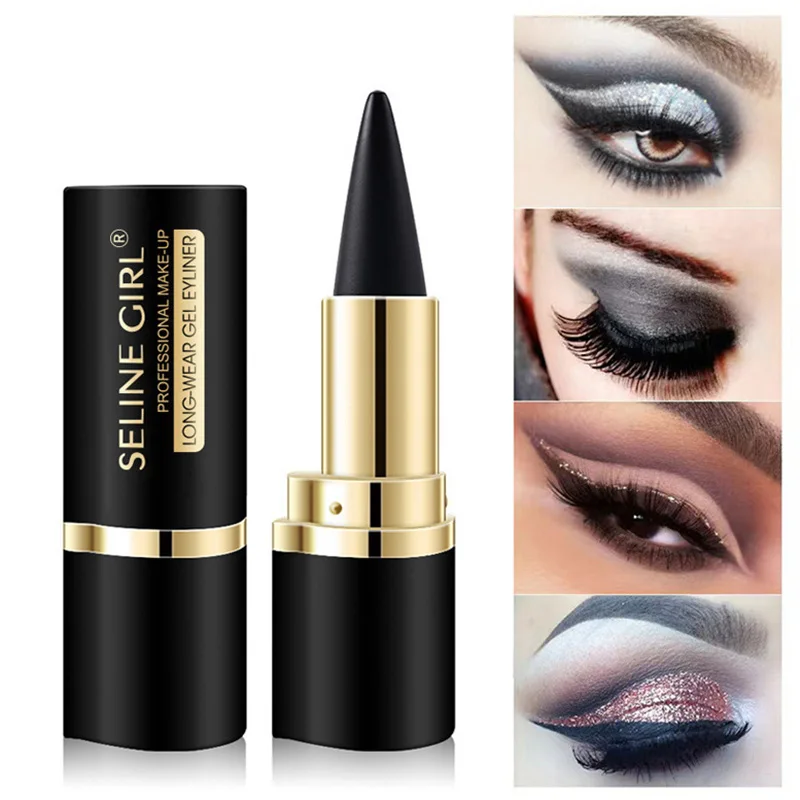 Eyeliner en gel imperméable, ne tache pas facilement, noir, tête unique, solide, crème, gothique, produits de maquillage d'Halloween