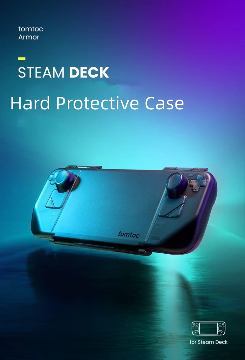 Full Protective Case for Steam Deck Accessories Console, All-Round Protection with Front Cover Protector Skin for Steam Deck