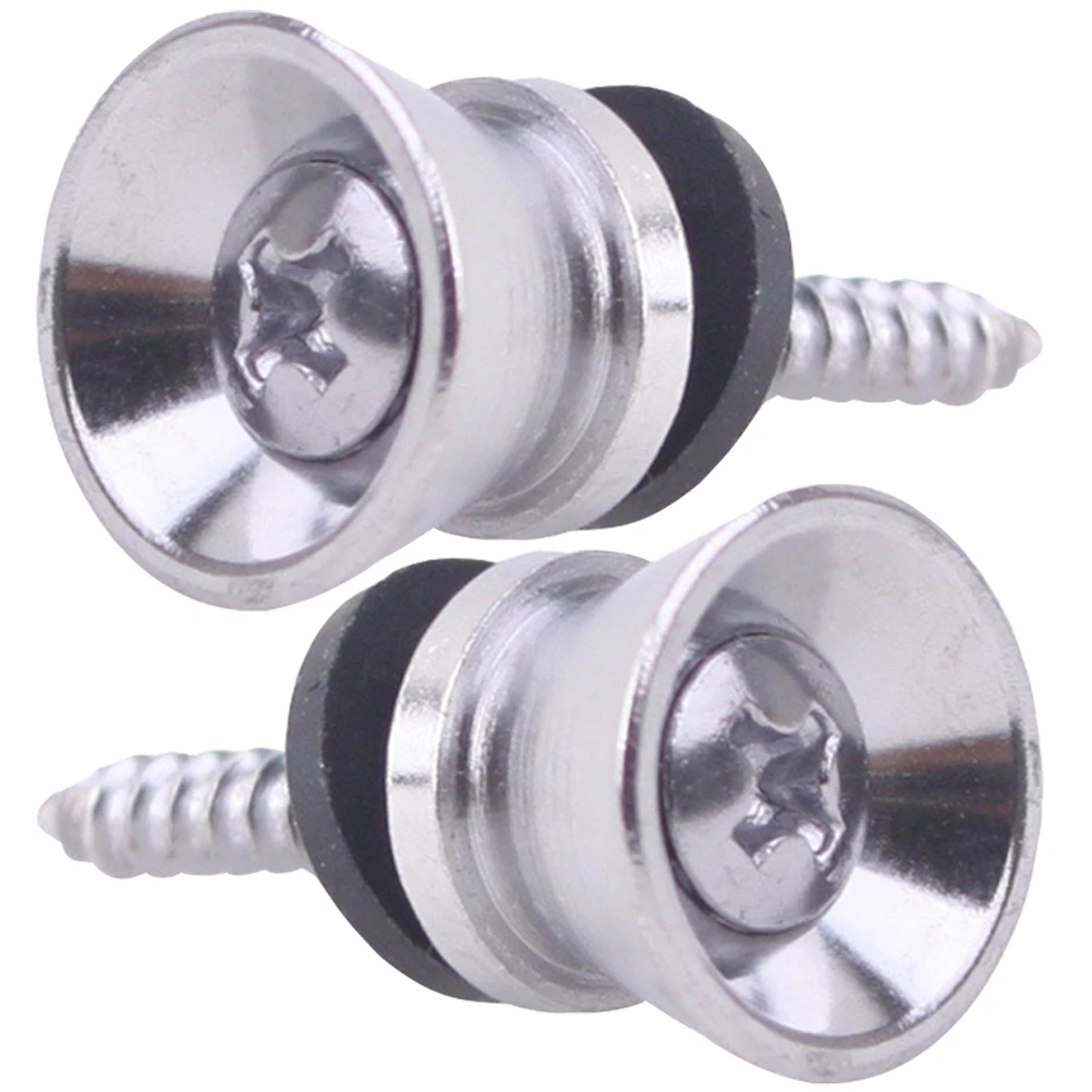 

2pcs Metal Guitar Strap Lock Buttons Premium Durable Easy Install Anti-Fall Instrument Strap Buckle for Electric Acoustic Bass