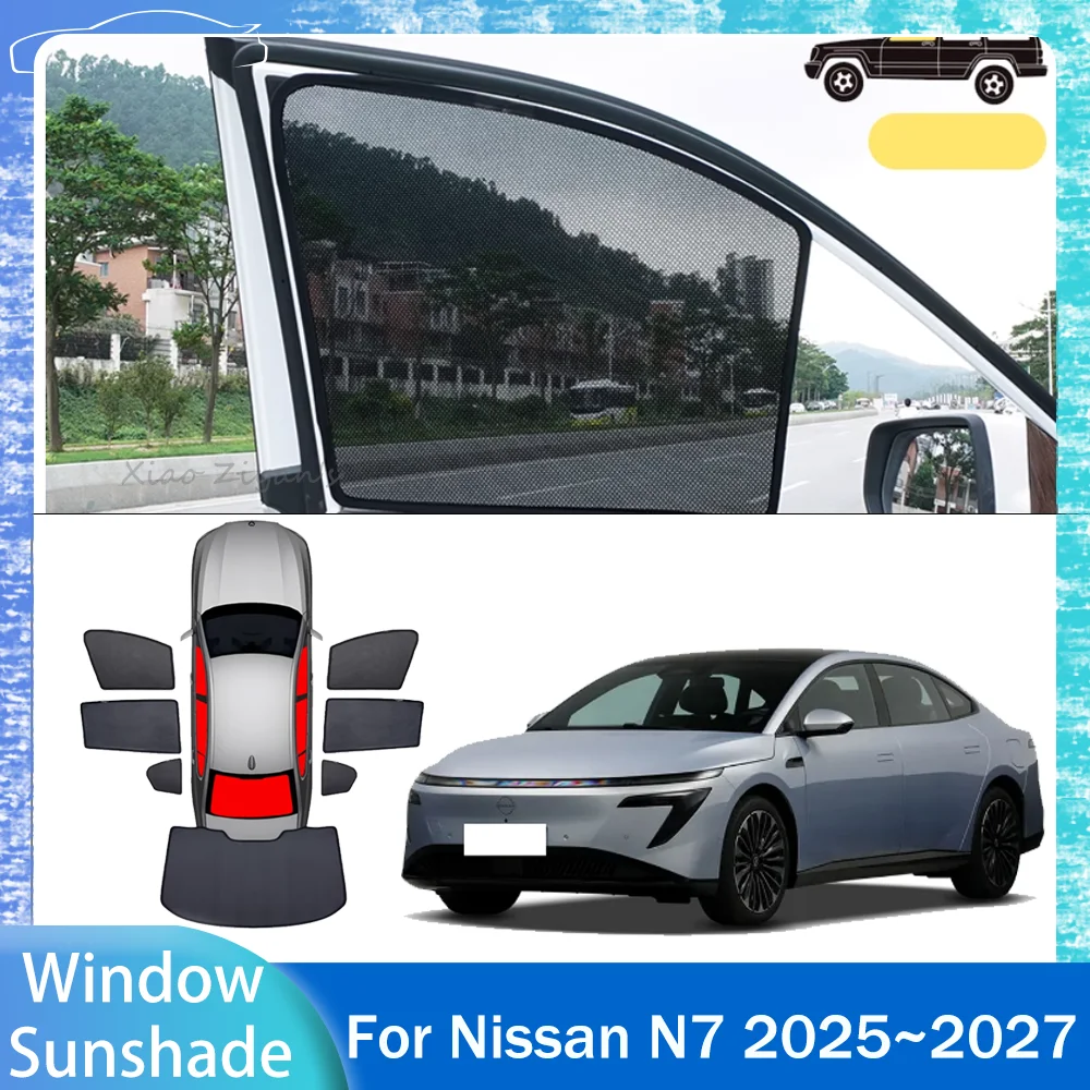 

For Nissan N7 2025~2027 2026 Car Magnetic Mesh Privacy Sunshade Side Window Sun Shade Parts Protection Interior Accessories