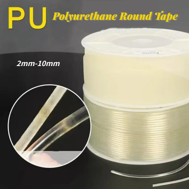 1m 5m PU Polyurethane Round Belt Anti-static Smooth/Rough Surface Belt White O-type Transmission Belt Dia 2/3/4/5/6/7/8/9/10mm