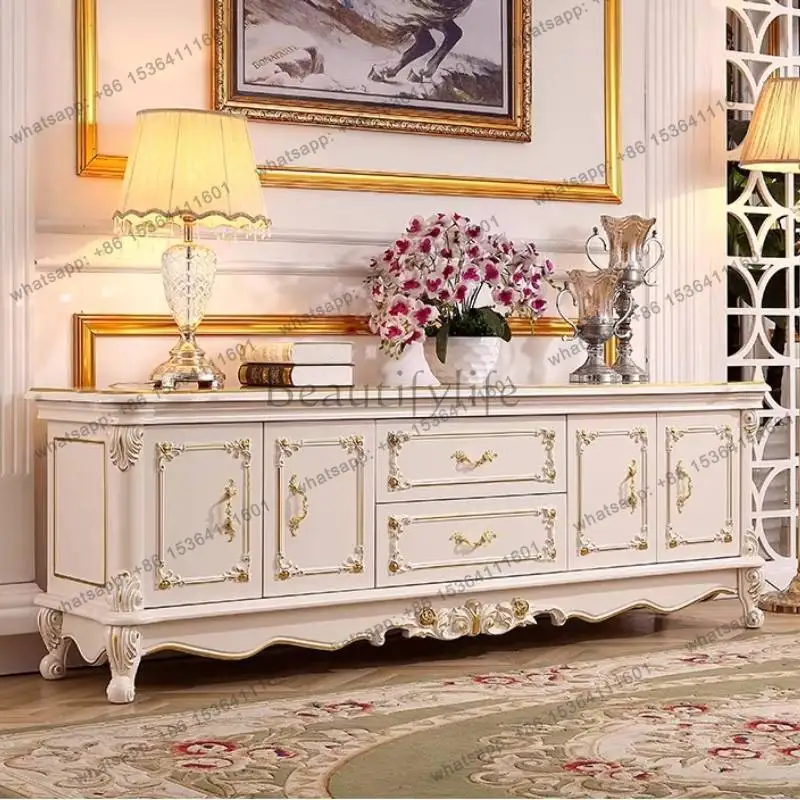 

Nordic White Luxury Tv Cabinet Vintage European 200Cm Designer Unique Tv Stands Living Room Mueble Televisor Furniture Home