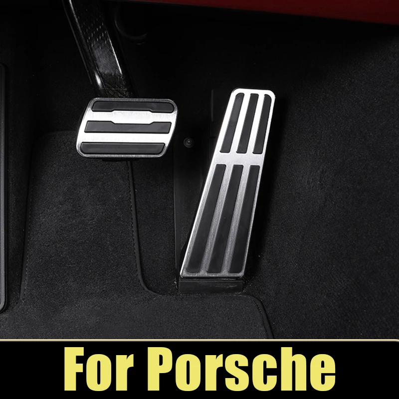 

For Porsche 718 911 Panamera Cayman Aluminum Alloy Car Foot Pedal Fuel Accelerator Brake Pedal Cover Non-Slip Pad Accessories