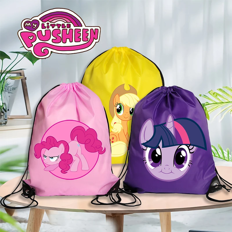 Mochila escolar con estampado de My Little Ponys, mochila promocional informal para exteriores, gimnasio, deporte, bolsas publicitarias impermeables, bonita mochila