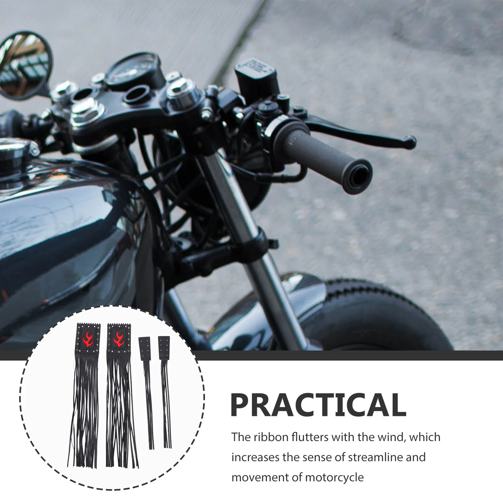 

2pcs Motorcycle Handlebar Tassels Fringe Grip Covers Weather Resistant Bike Handle Grips Accessories Motorcycle Supplies