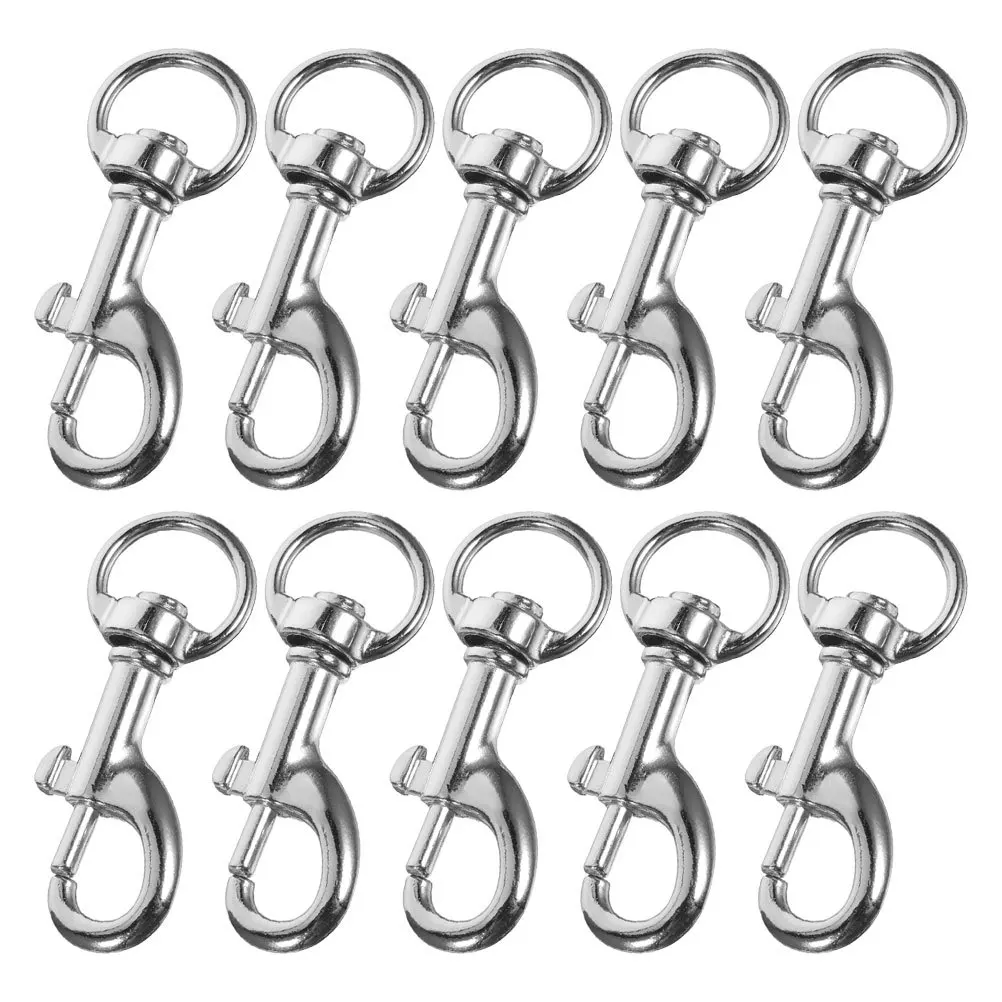 

10pcs Pet Snap Clips Heavy Duty Swivel Bolt Snap For Dog Leash Keychain Collar 360 Rotation Clasp Hook Metal Clip