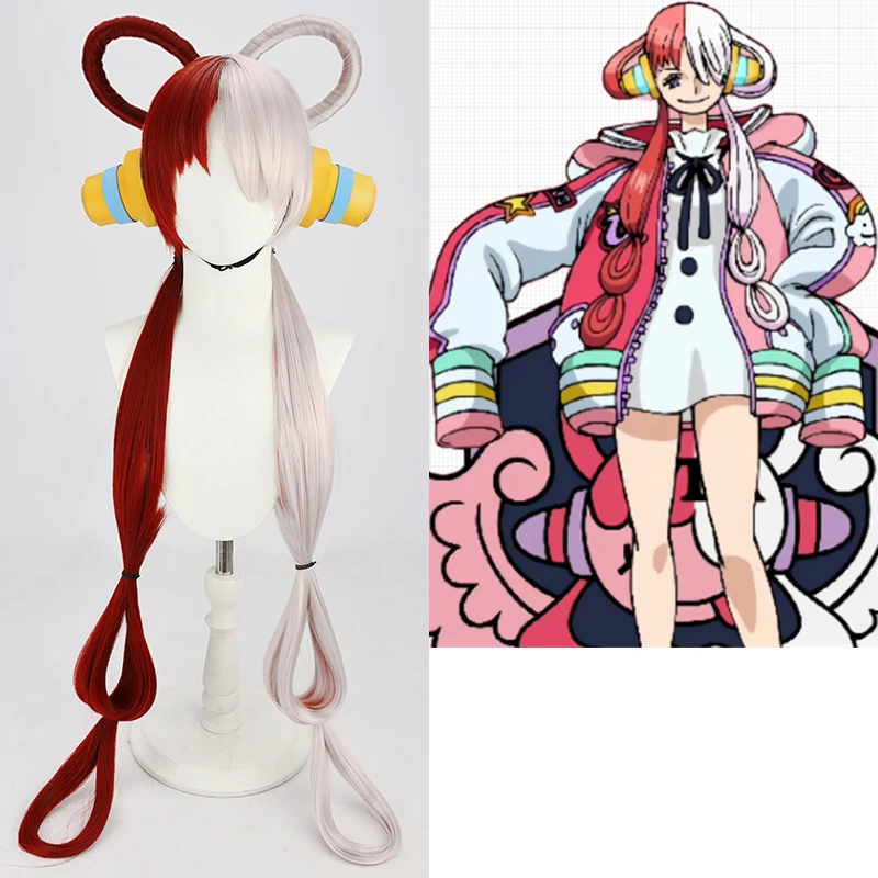 

Anime FILM RED UTA Cosplay Wig with Headwear Akakami no shankusu Adopted Daughter UTA Synthetic Hair Halloween Party Costume