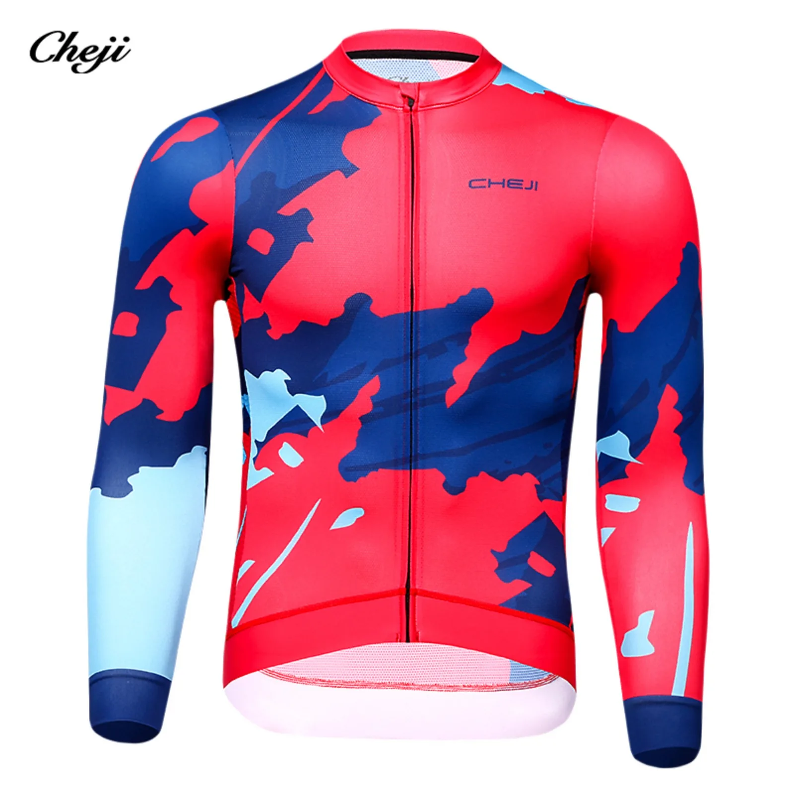 CHEJI Autumn Cycling Jerseys Long Sleeves Full-zips Clothing Riding Bike Sports for Men Breathable Slim Cycling Equipment 2024