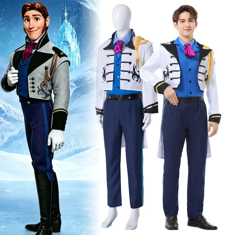 Disfraz de Príncipe Hans de Frozen para Adultos, Uniforme para Hombre, Ropa de Romance en el Hielo y la Nieve de la Reina de las Nieves para Fiesta de Halloween