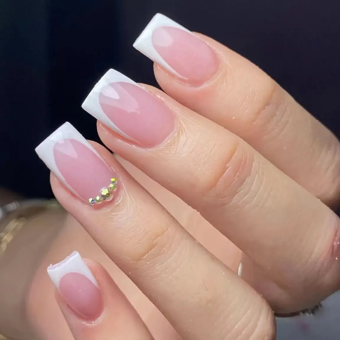 Faux ongles français à couverture complète, presse sur N64.Pink, faux N64.Simplicity, bouts d'ongles, 24 pièces