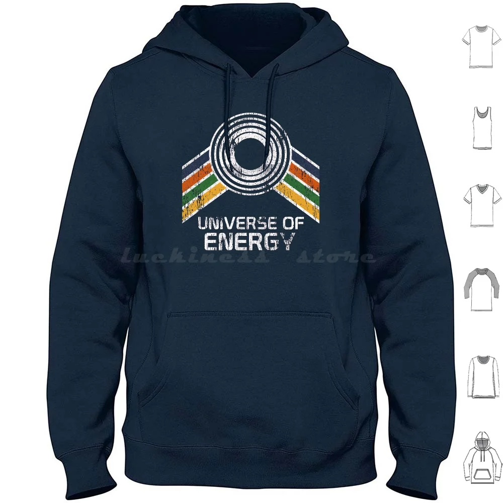 Universe Of Energy Logo In Vintage Distressed Style Hoodies Long Sleeve Center Universe Of Energy Pavilion Walt World