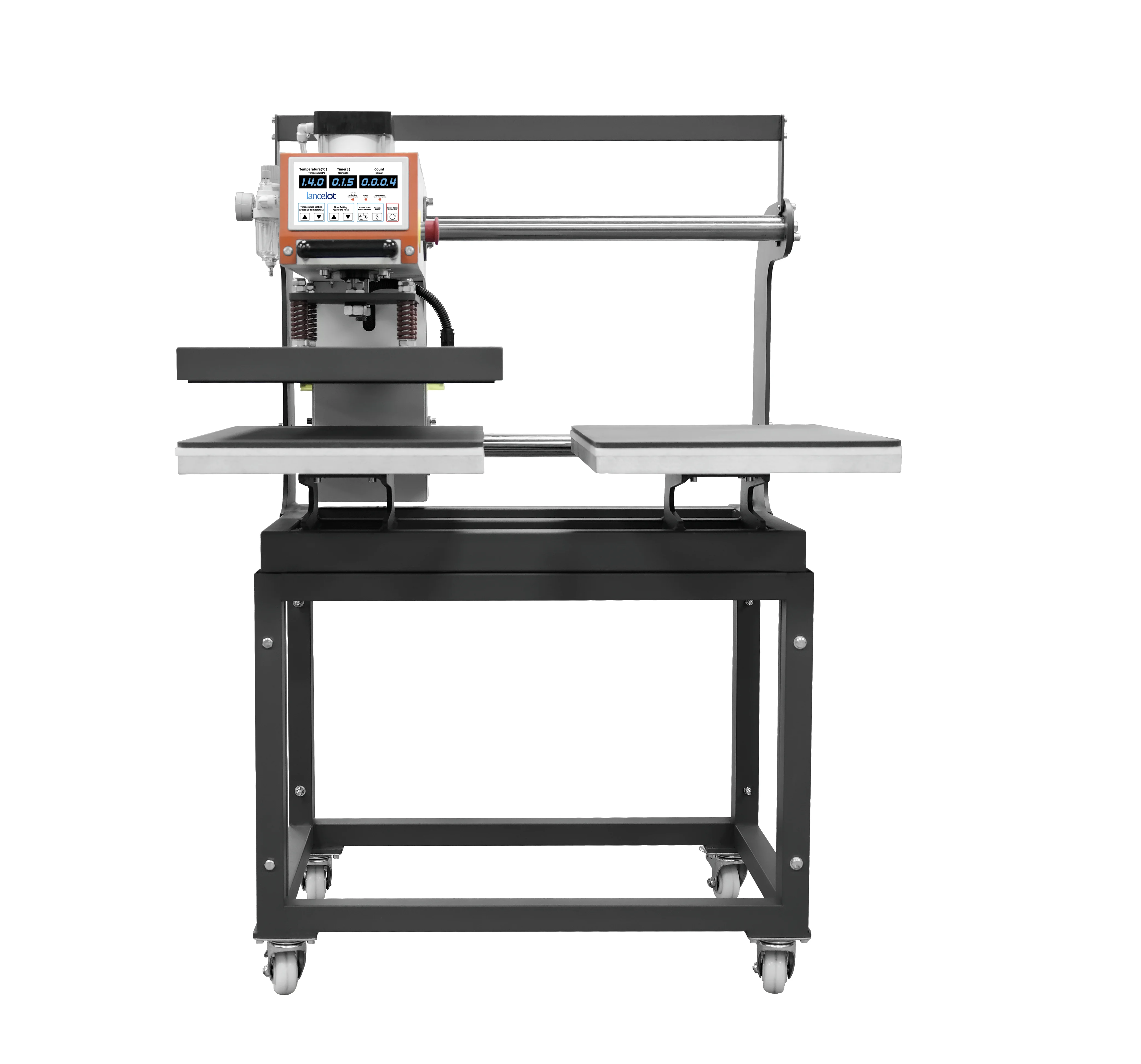 Dual Worktable Pneumatic Heat Press Machine 40x60cm, Automatic & Flat Heat Transfer Printer for T-Shirt, Hat,Mug Hybrid Printing