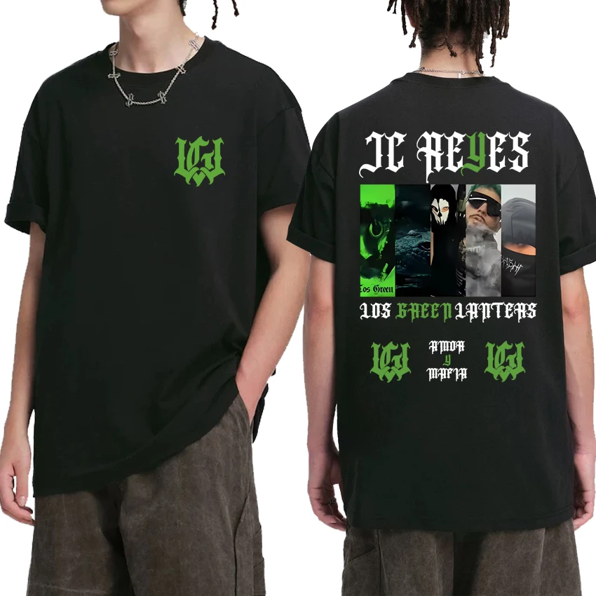 

Hot New Jc Reyes Los Green Lanters Tour 2025 print short sleeve T-shirts Men Women vintage Hip Hop streetwear Unisex Cotton Top