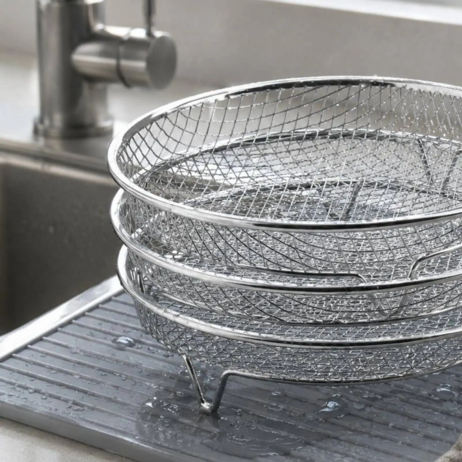 Three-Tier Air Fryer Rack Even Ventilation Air Fryer Rack Basket