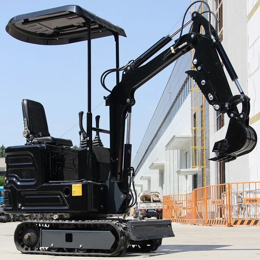 Mini excavadora de orugas todo terreno con motor con certificación EPA de 13,5 caballos de fuerza de 1 tonelada