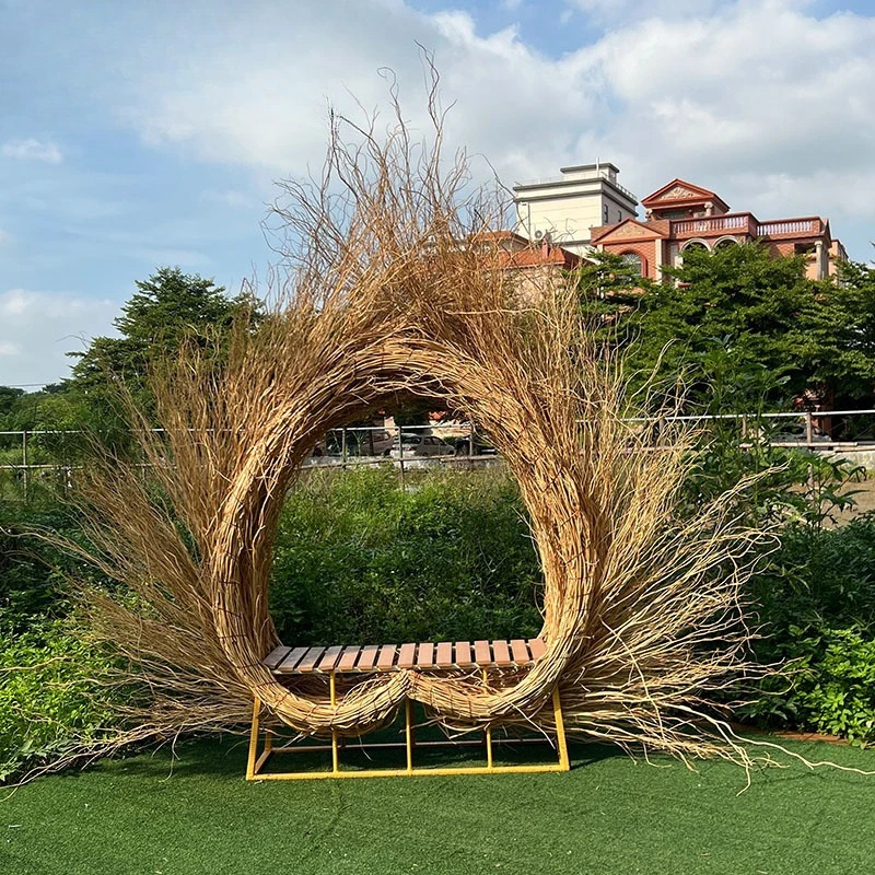 

Подвесная круглая кровать для фотосессий в свадебном платье, реквизит для съемок на открытом воздухе, для фотозон, в стиле интернет-знаменитостей, с элементами «птичье гнездо» и «качели», с часами.