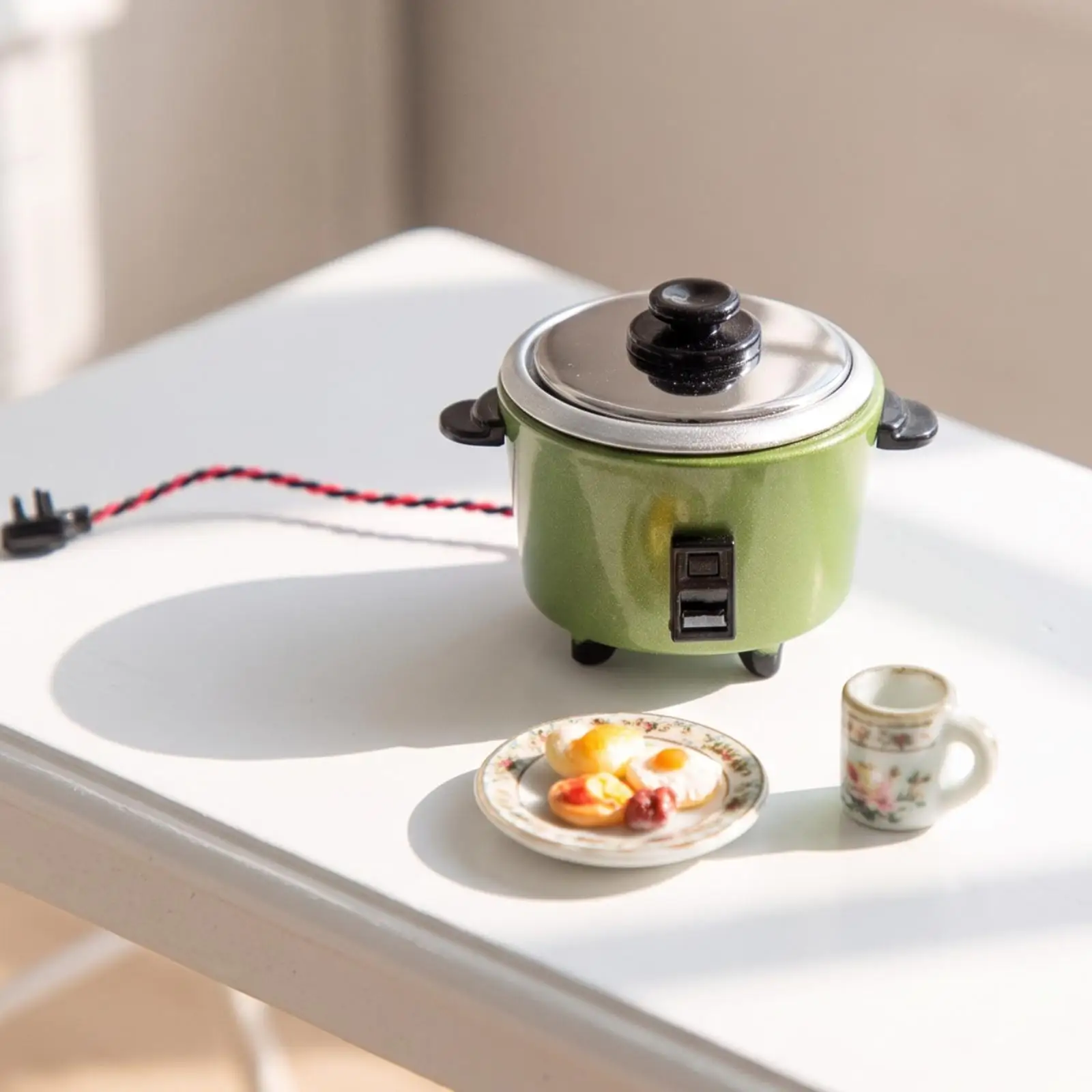 Lifelike Miniature Rice Cooker Metal Dollhouse Rice Cooker Alloy Mini Kitchen
