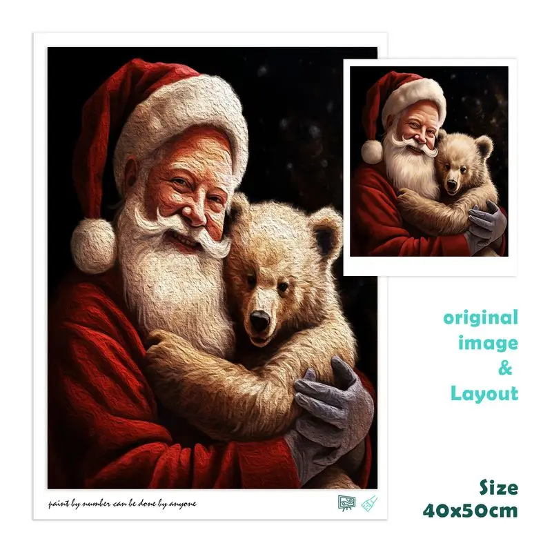 CHENISTORY Painting By Number Santa Claus  For Adults DIY Picture By Numbers Figure Acrylic On Canvas Home Decoration