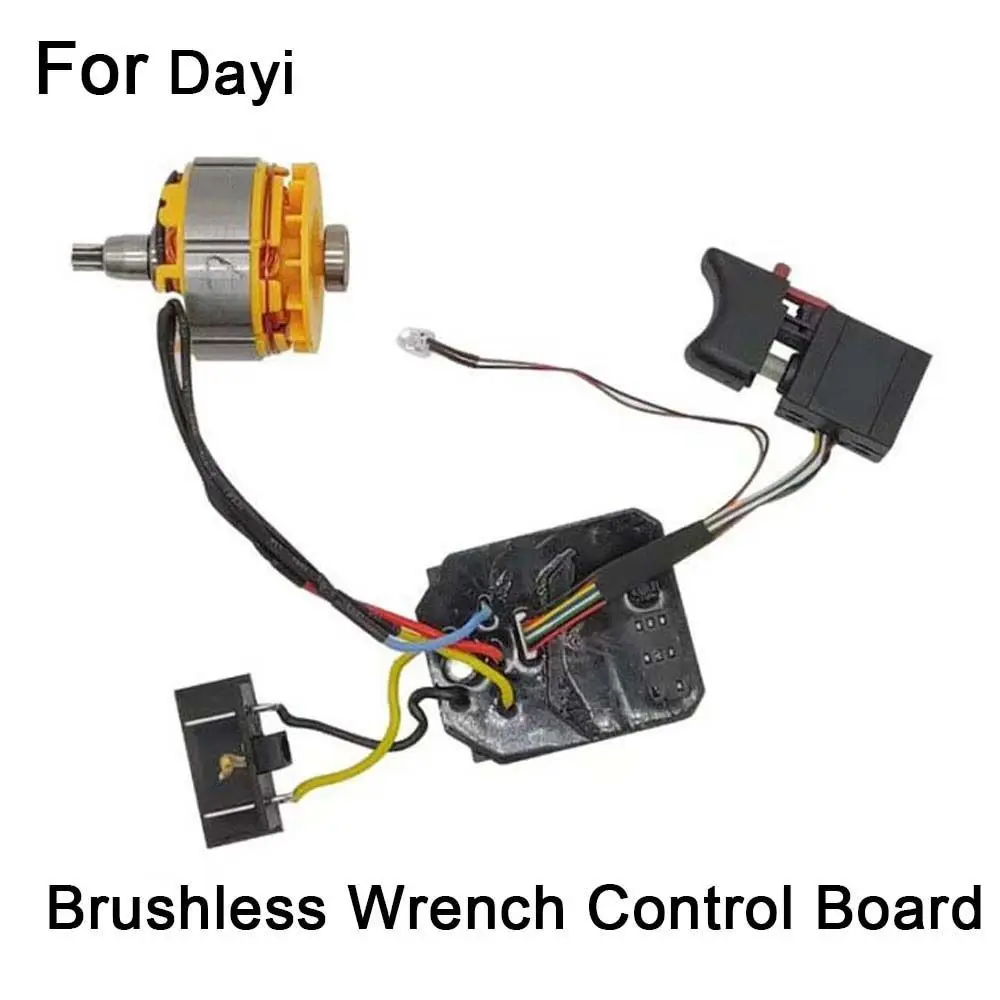 Black Wrench Switch Motor Set 8 Wire 18-21V Electric Wrench Motherboard Brushless Lithium Drive Electric Wrench Controller Board