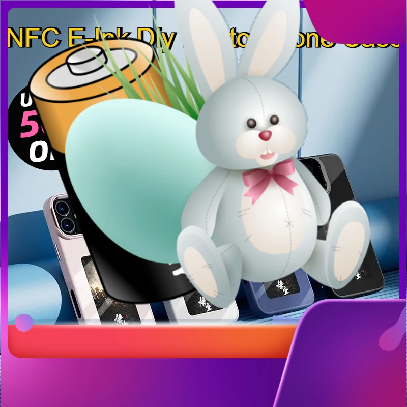 

Для Iphone 15 14 13 Pro Max с кронштейном для телефона, противоударный защитный чехол с персонажами аниме NFC E-Ink, чехол для телефона с фотографией своими руками