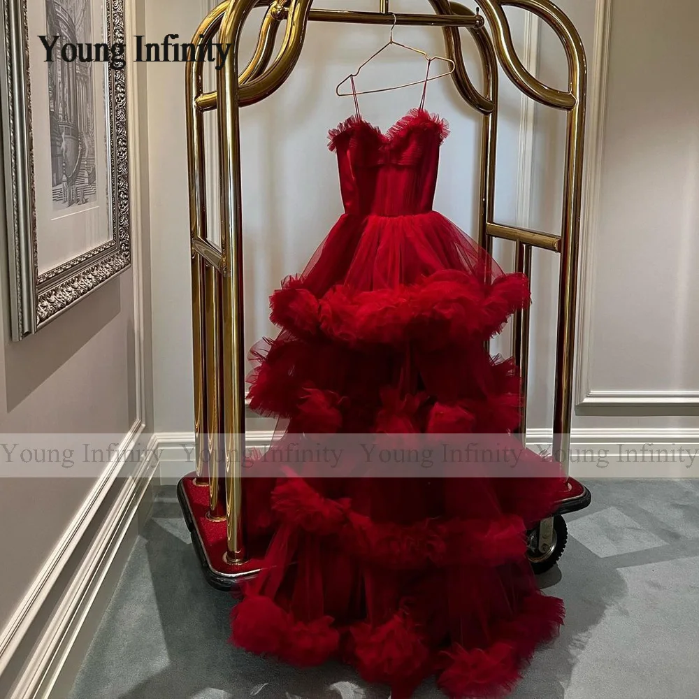 In Fashion Strapless Wine Red A Line Prom Dress 2024 Layers Ruffle Woman Long Evening Party Gown Saudi Arabia Custom Made Lady